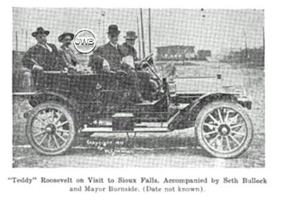 "Teddy" Roosevelt on a visit to Sioux Falls, accompanied by Seth Bullock and Major Burnside.
